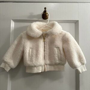 Janie and Jack White Fleece Coat